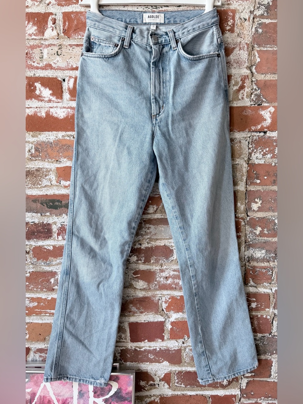 Agolde Pinch Waist High Rise Kick Jeans in Riptide - Picture 5 of 13